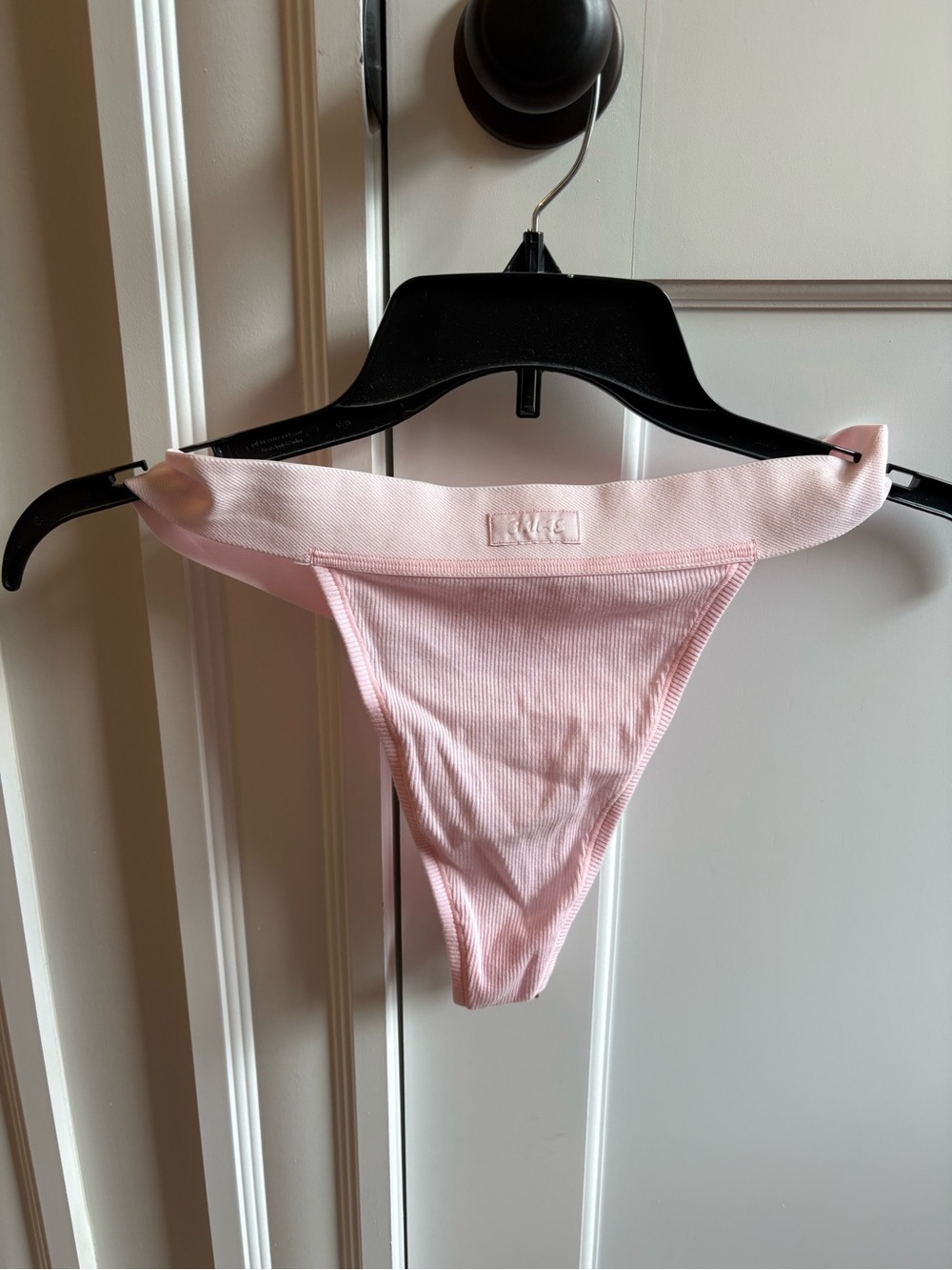 Skims Pink Ribbed Thong Underwear - Soft Stretch